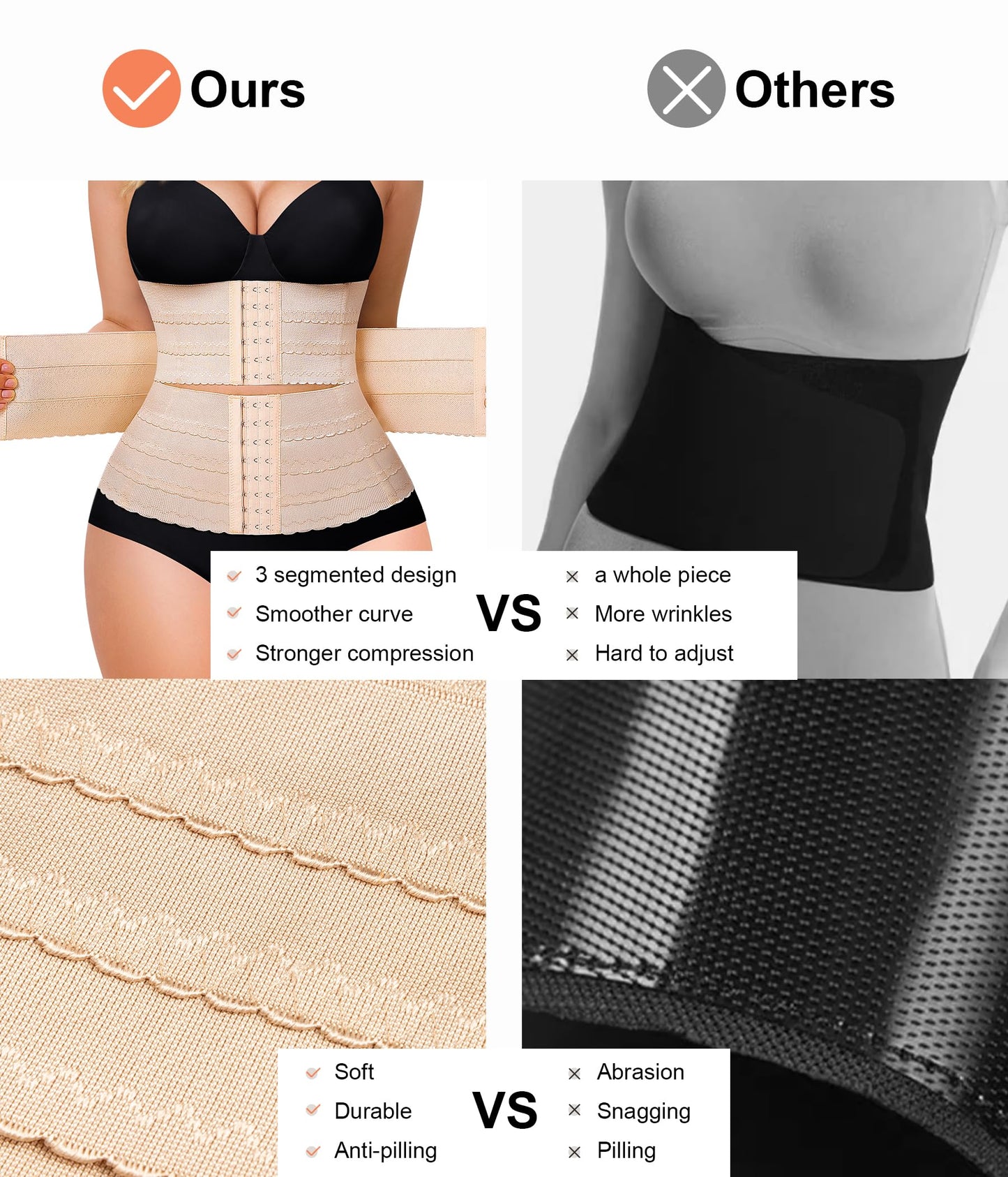 QACIVIQ Segmented Waist Trainer for Women Waist Cincher Shapewear for Women Tummy Control Workout Body Shaper Girdle