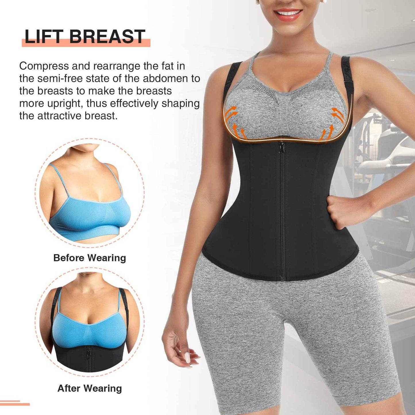 FeelinGirl Waist Trainer for Women Corset Vest Body Shaper Cincher Trimmer Tank Top Sport Girdle with Steel Bones