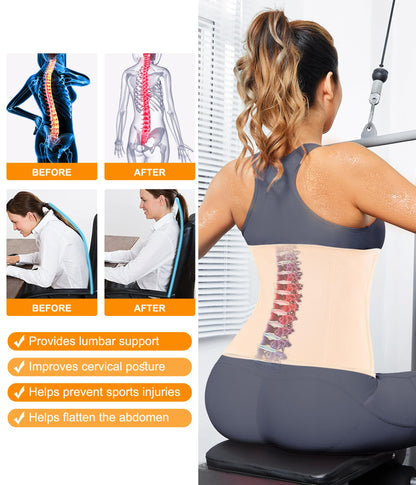 LEINIDINA Womens Waist Trainer Corset with Zipper Sweat Waist Trimmer for Women Workout Belt Corset Shapewear