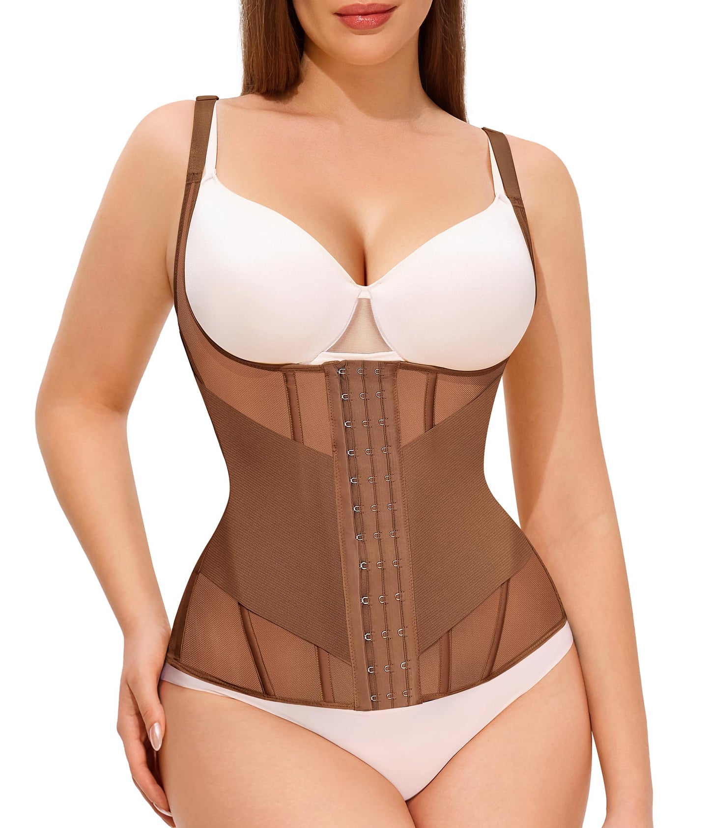Nebility Waist Trainer for Women Corset Shapewear Tummy Control Body Shaper Top Waist Cincher Girdle with Adjustable Straps