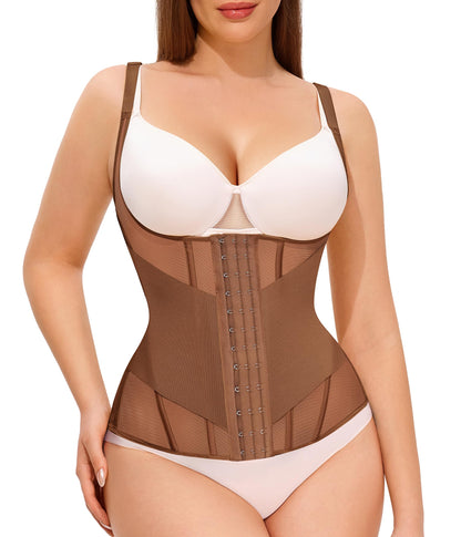 Nebility Waist Trainer for Women Corset Shapewear Tummy Control Body Shaper Top Waist Cincher Girdle with Adjustable Straps