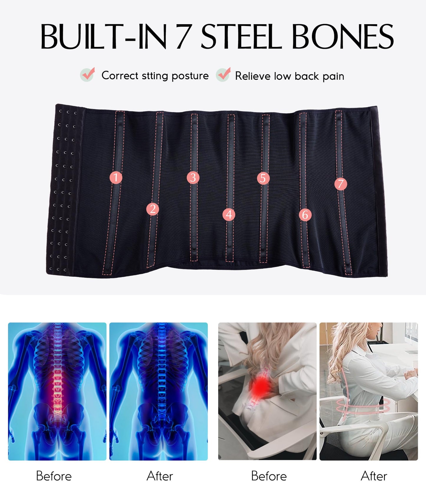 MERYOSZ Waist Trainer Corset Zipper Tummy Control Shapewear Breathable Waist Cincher for Women Body Shaper Sport Girdle