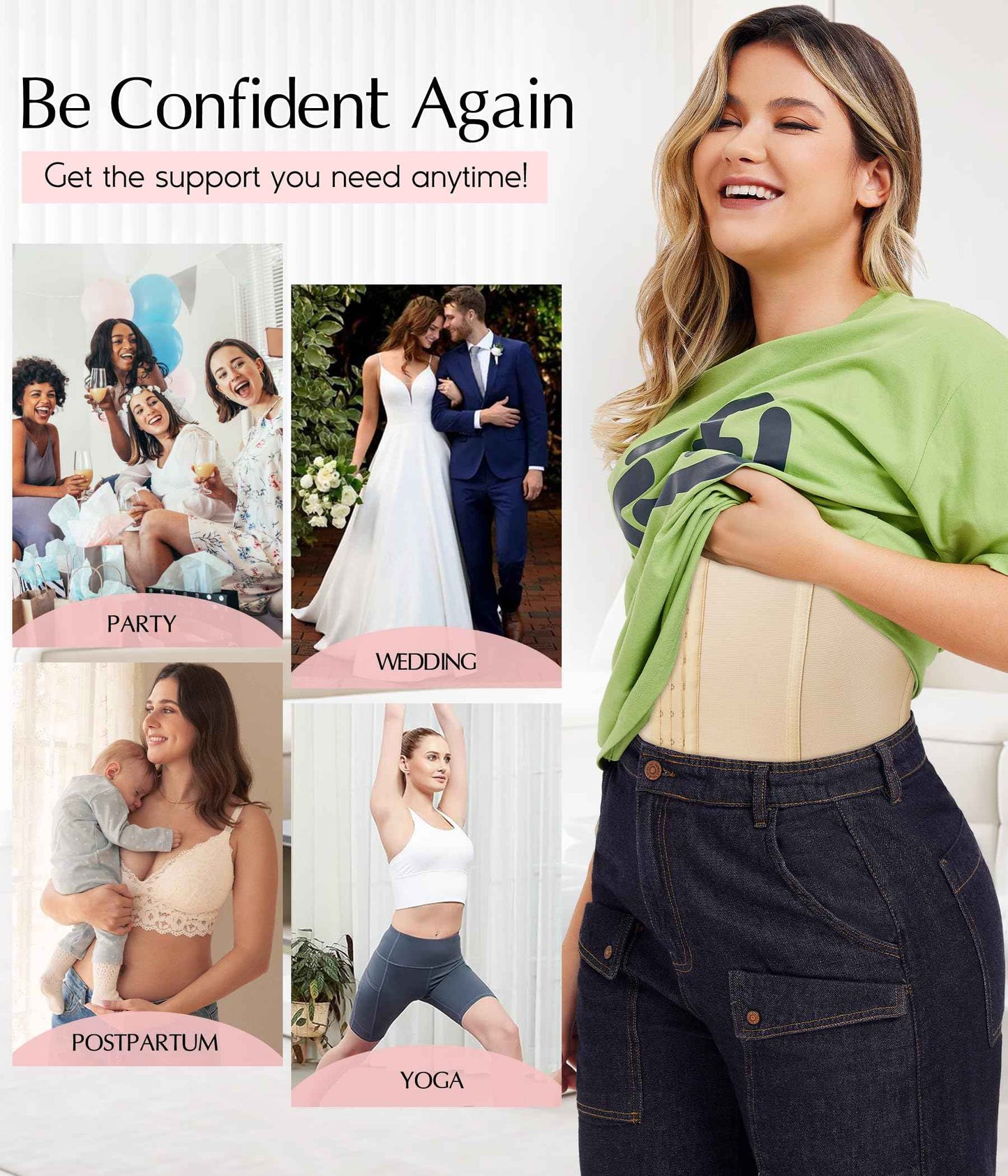 MERYOSZ Waist Trainer Corset Zipper Tummy Control Shapewear Breathable Waist Cincher for Women Body Shaper Sport Girdle