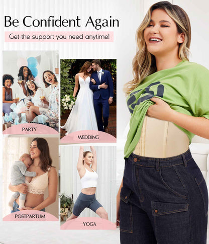 MERYOSZ Waist Trainer Corset Zipper Tummy Control Shapewear Breathable Waist Cincher for Women Body Shaper Sport Girdle