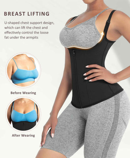 FeelinGirl Waist Trainer Vest for Women Tummy Control Corset Shapewear with Steel Bones Cincher Tank Top Girdle
