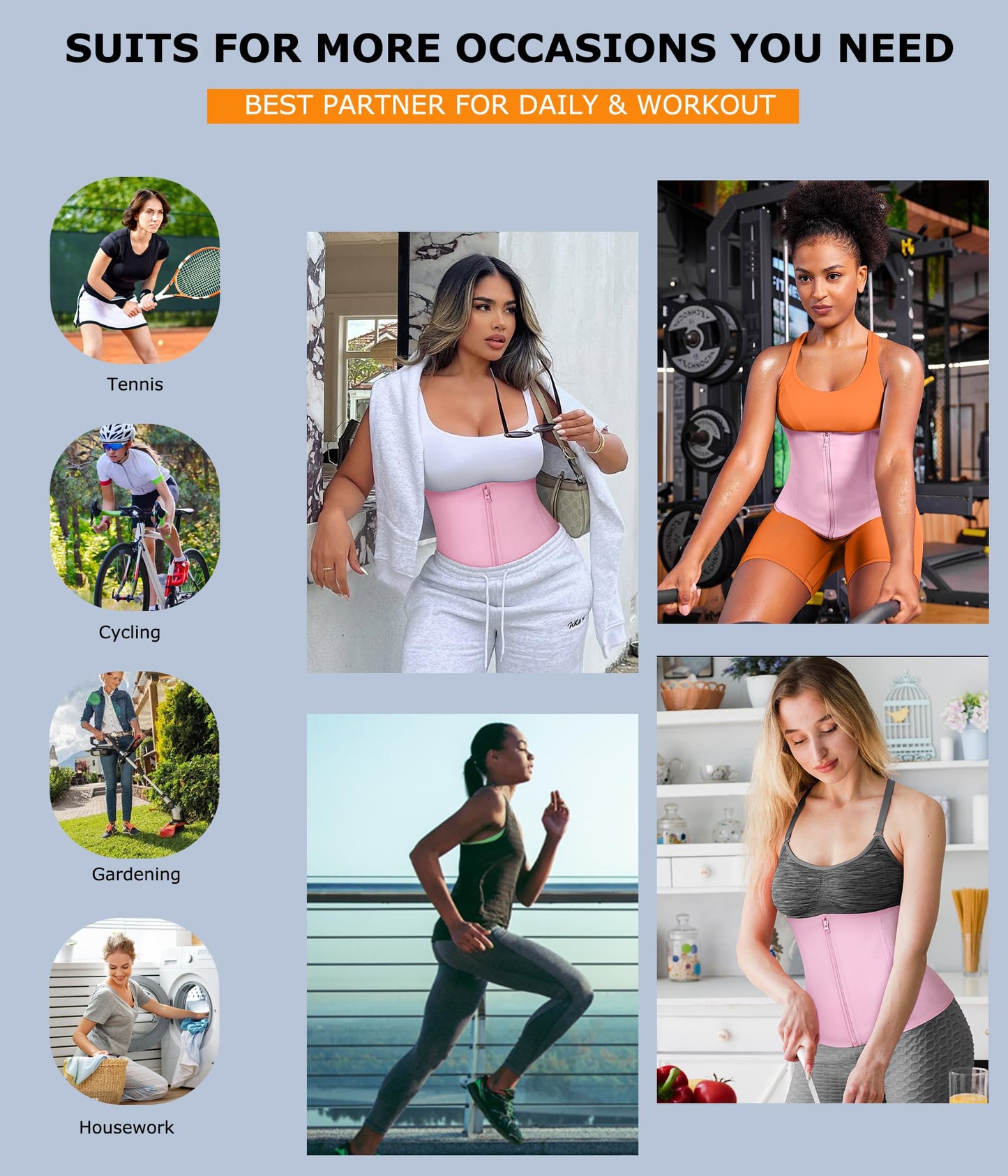 TrainingGirl Waist Trainer for Women Lower Belly Waist Trimmer Corset Tummy Wrap Workout Sweat Belt Band Sports Sauna Suit