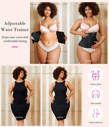 Nebility Waist Cincher Shapewear Tummy Control Plus Size Waist Trainers for Women Belly Trimmer Body Shaper Corset Girdle