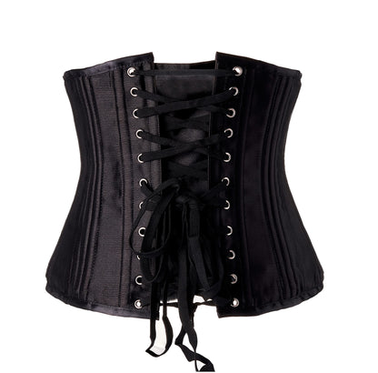 Women Heavy Spiral 26 Steel Boned Underbust Corset Satin Heavy Duty Waist Training Shaper Cincher