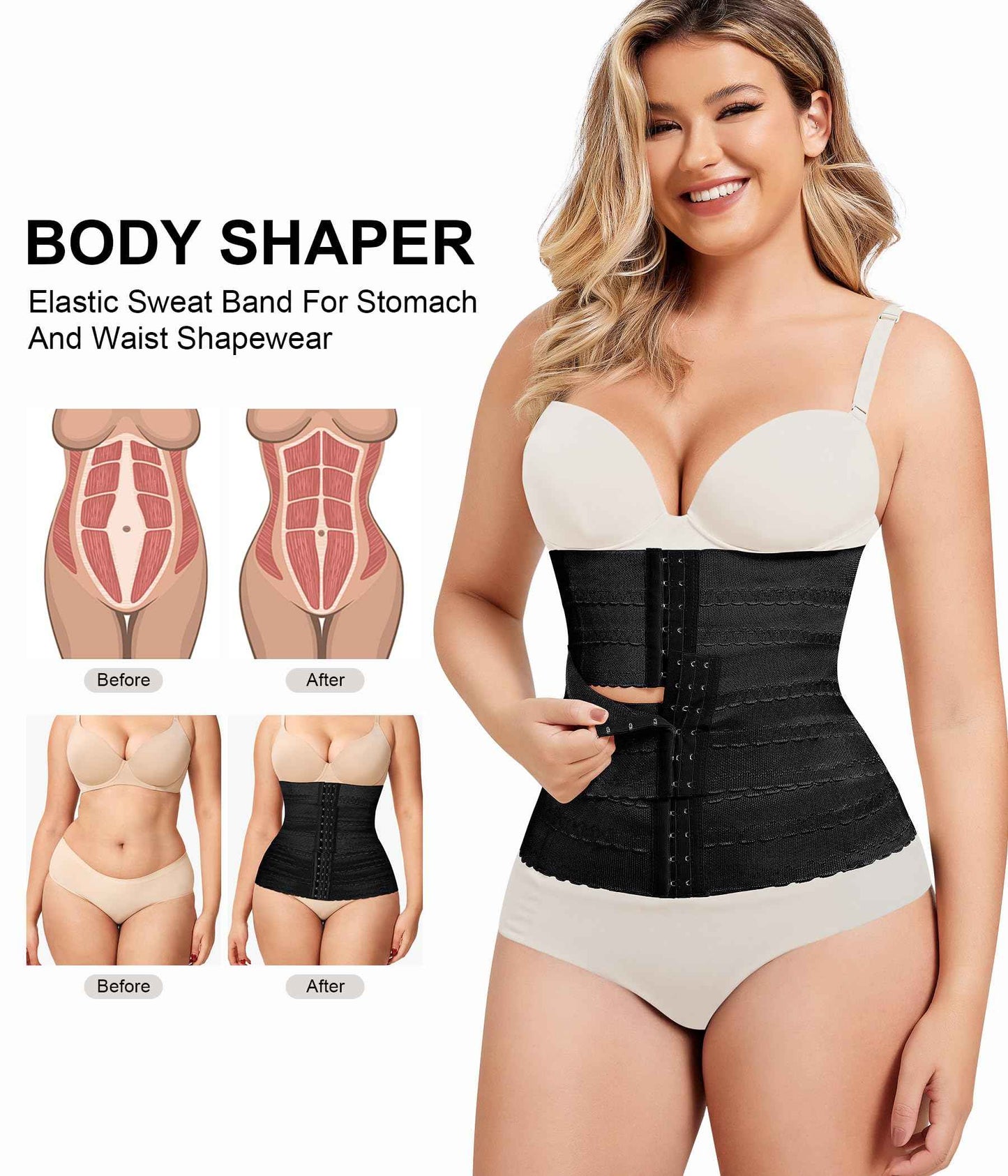 QACIVIQ Segmented Waist Trainer for Women Waist Cincher Shapewear for Women Tummy Control Workout Body Shaper Girdle