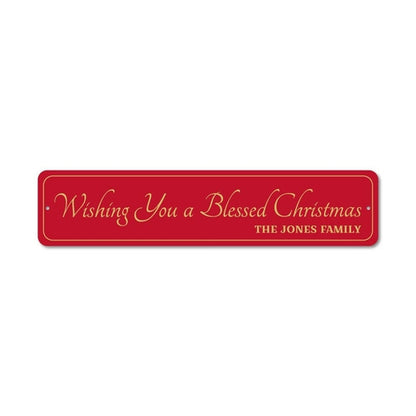 Wishing You A Blessed Merry Christmas Sign