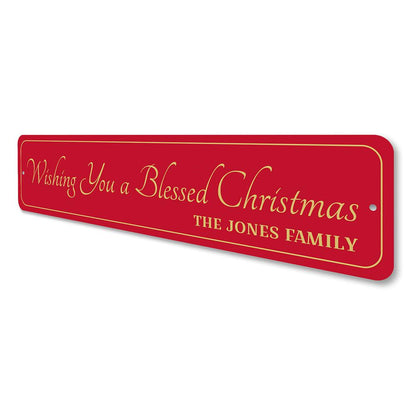 Wishing You A Blessed Merry Christmas Sign