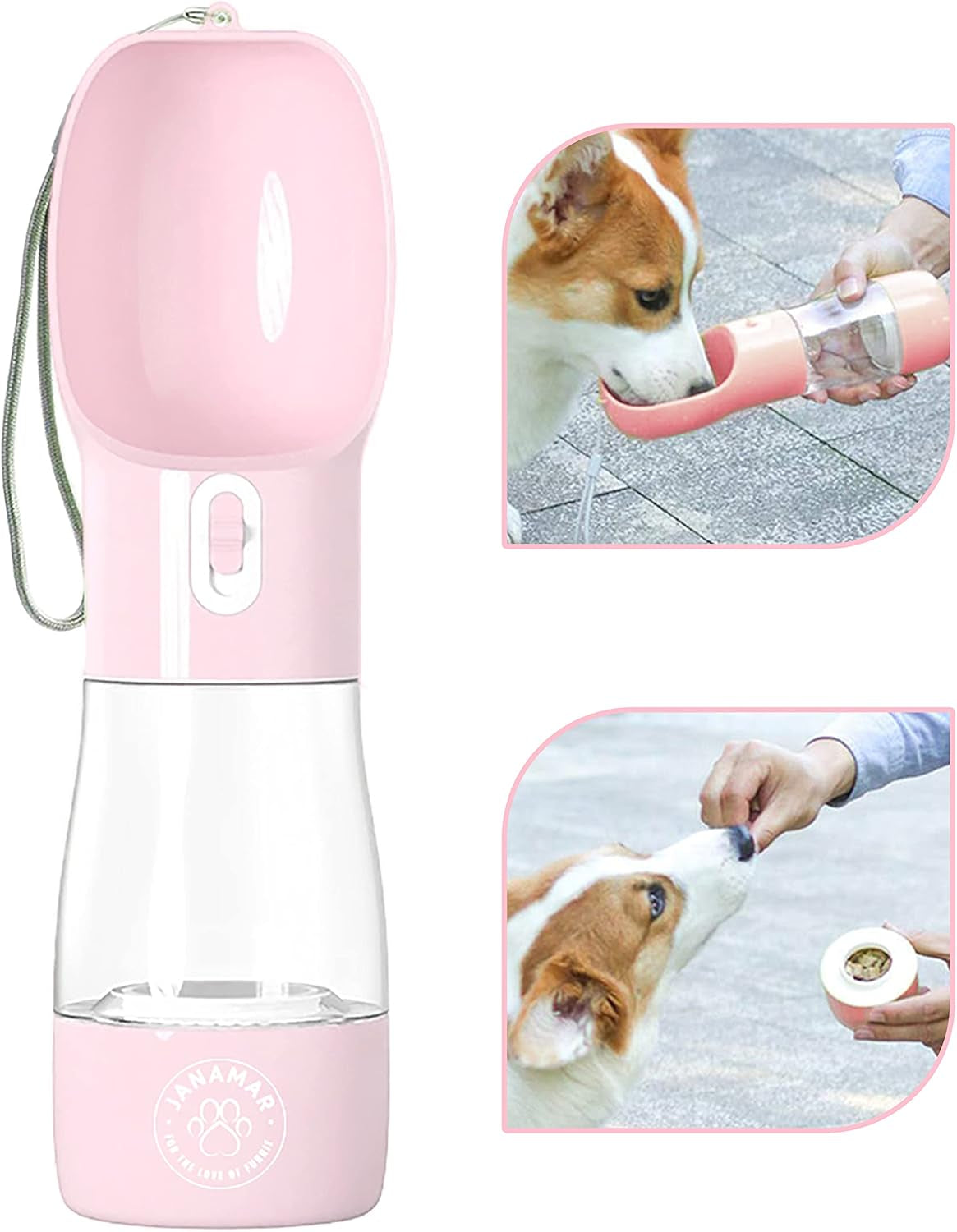 Dog Water Bottle, Lightweight Leak Proof Portable Dog Water Bottle Dispenser Suitable for Puppy, Cat and Rabbit, Combo Designed Food, Water Container for Outdoor Travel, Walking and Hiking Pet's Supplies |