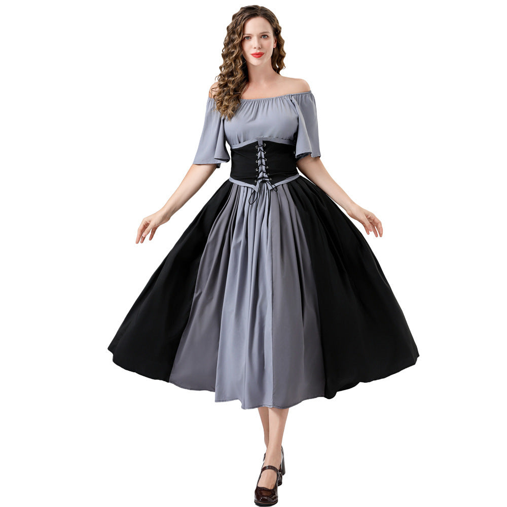 Halloween Costume Adult Medieval Vintage Renaissance European Court Women's Corset Dress Costume