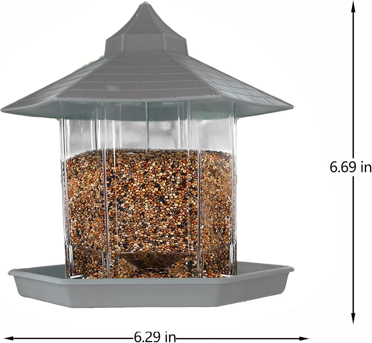 Wild Bird Feeder,Bird Feeders Squirrel Proof for Outside,Bird Feeders for Outdoors Hanging,Bird Feeders for outside Clearance, Gray Pet's Supplies |