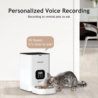 Automatic Cat Feeders - Automatic Pet Feeders for Cats and Dogs, Dry Food Dispenser with Desiccant Bag, Timed Cat Feeder, Programmable Portion Size Control 4 Meals per Day, 10S Voice Recorder Pet's Supplies |