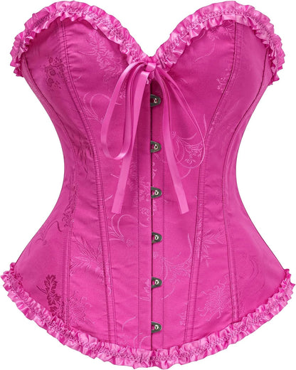 SZIVYSHI Corset Tops for Women, Bustier Shapewear Lingerie, Lace Waist Push Up Bodysuit