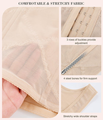 Nebility Waist Trainer for Women Corset Shapewear Tummy Control Body Shaper Vest Waist Cincher Shapewear