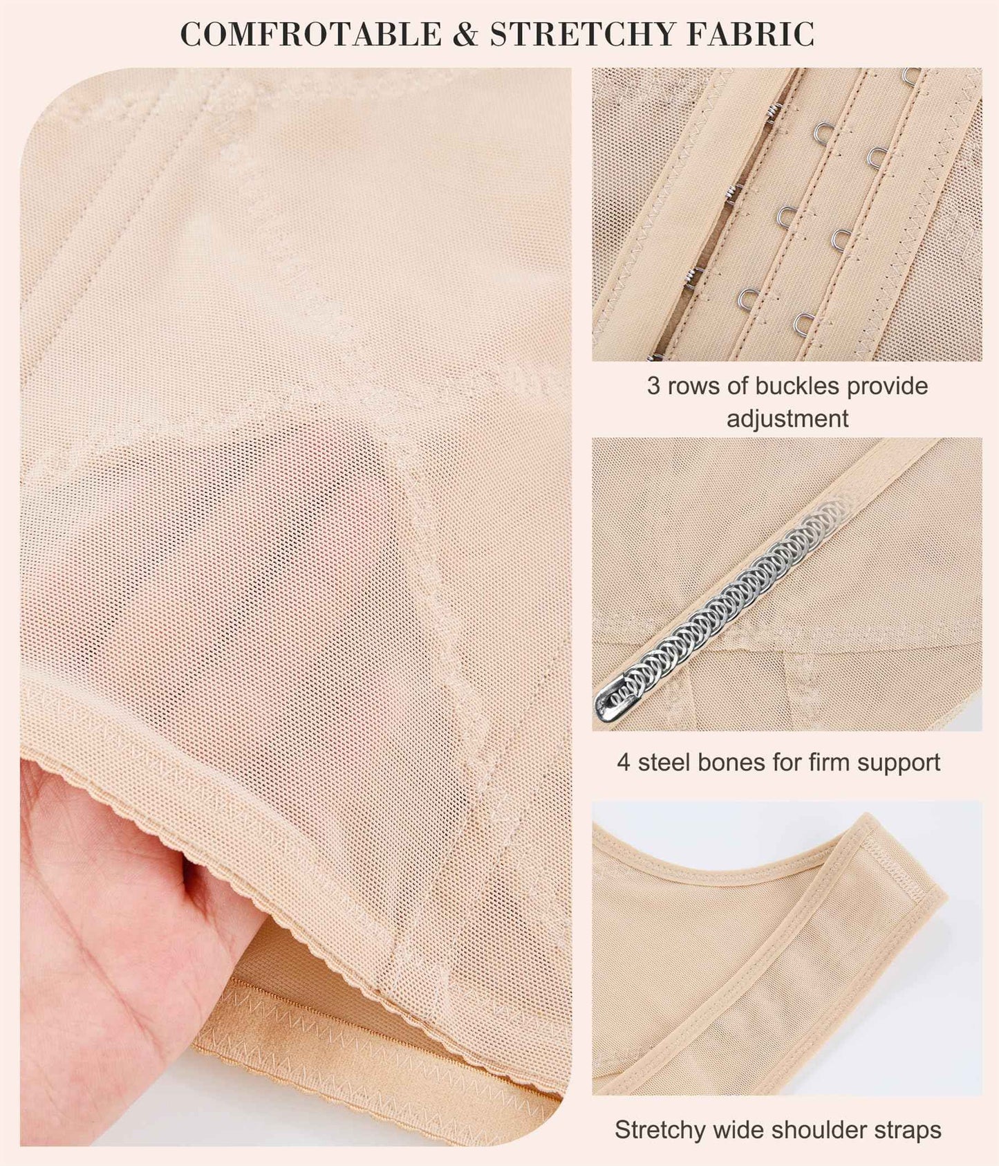 Nebility Waist Trainer for Women Corset Shapewear Tummy Control Body Shaper Vest Waist Cincher Shapewear