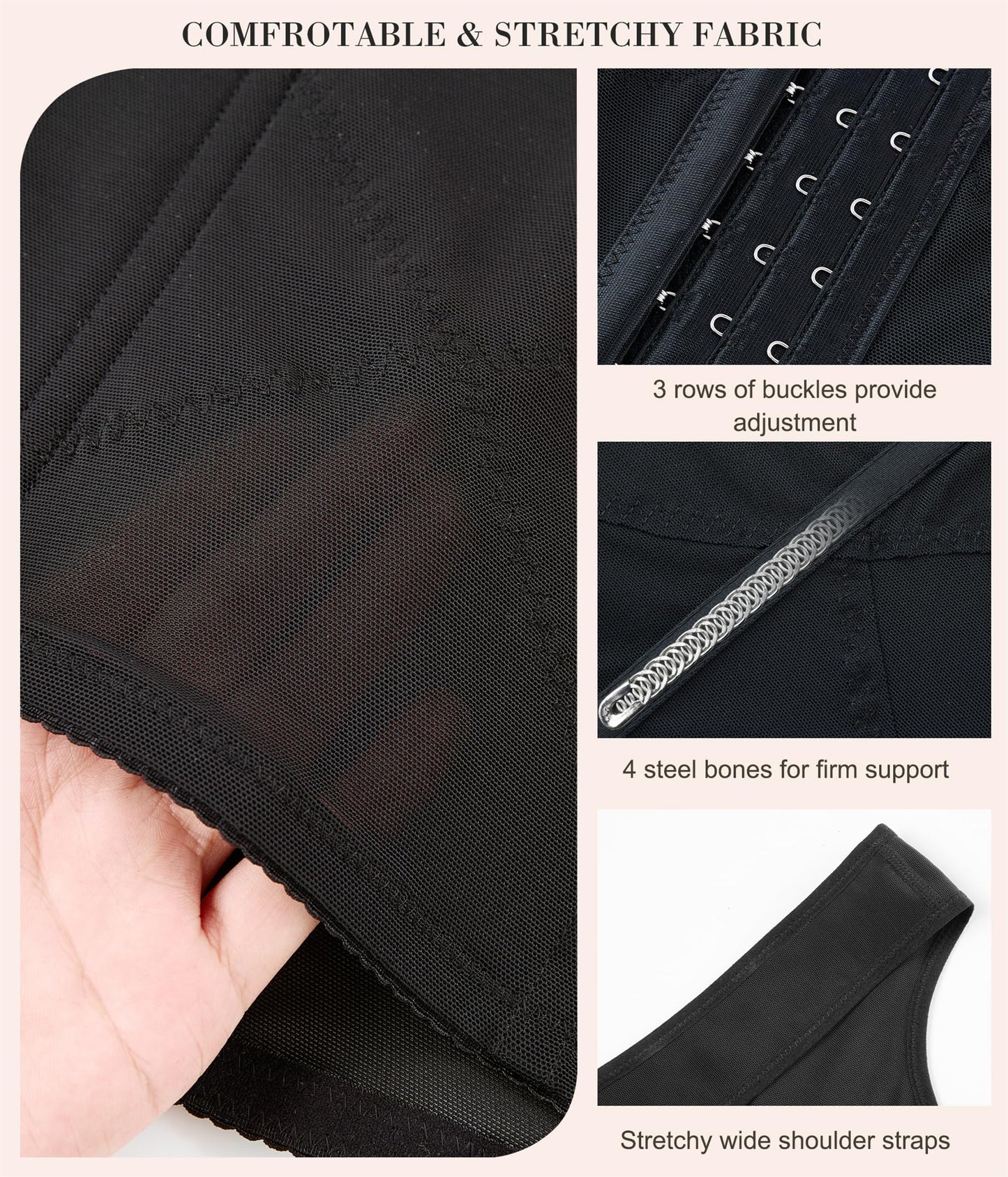 Nebility Waist Trainer for Women Corset Shapewear Tummy Control Body Shaper Vest Waist Cincher Shapewear