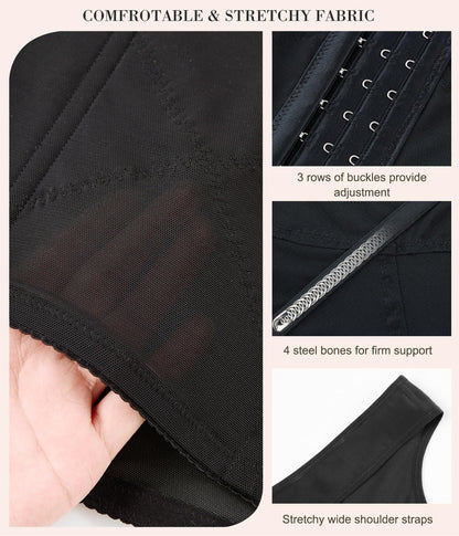 Nebility Waist Trainer for Women Corset Shapewear Tummy Control Body Shaper Vest Waist Cincher Shapewear