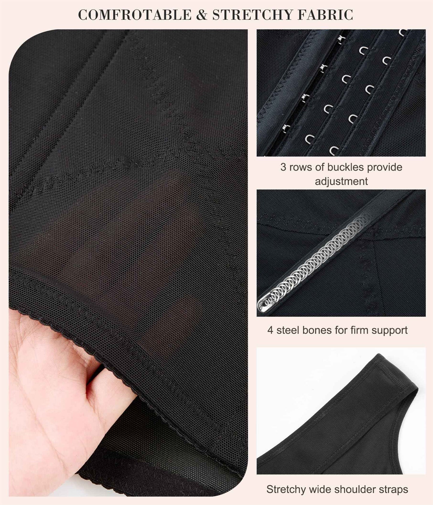 Nebility Waist Trainer for Women Corset Shapewear Tummy Control Body Shaper Vest Waist Cincher Shapewear