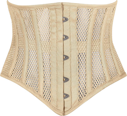 Heavy Duty Underbust Steel Boned Waist Trainer Cincnher Womens Waspie Mesh Corset