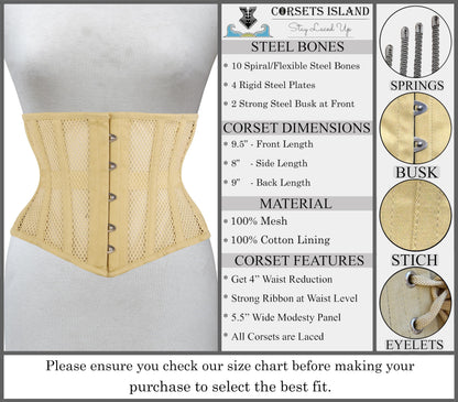 Women's Underbust Waist Training Steel Boned Corsets Heavy Duty Womens Corsets
