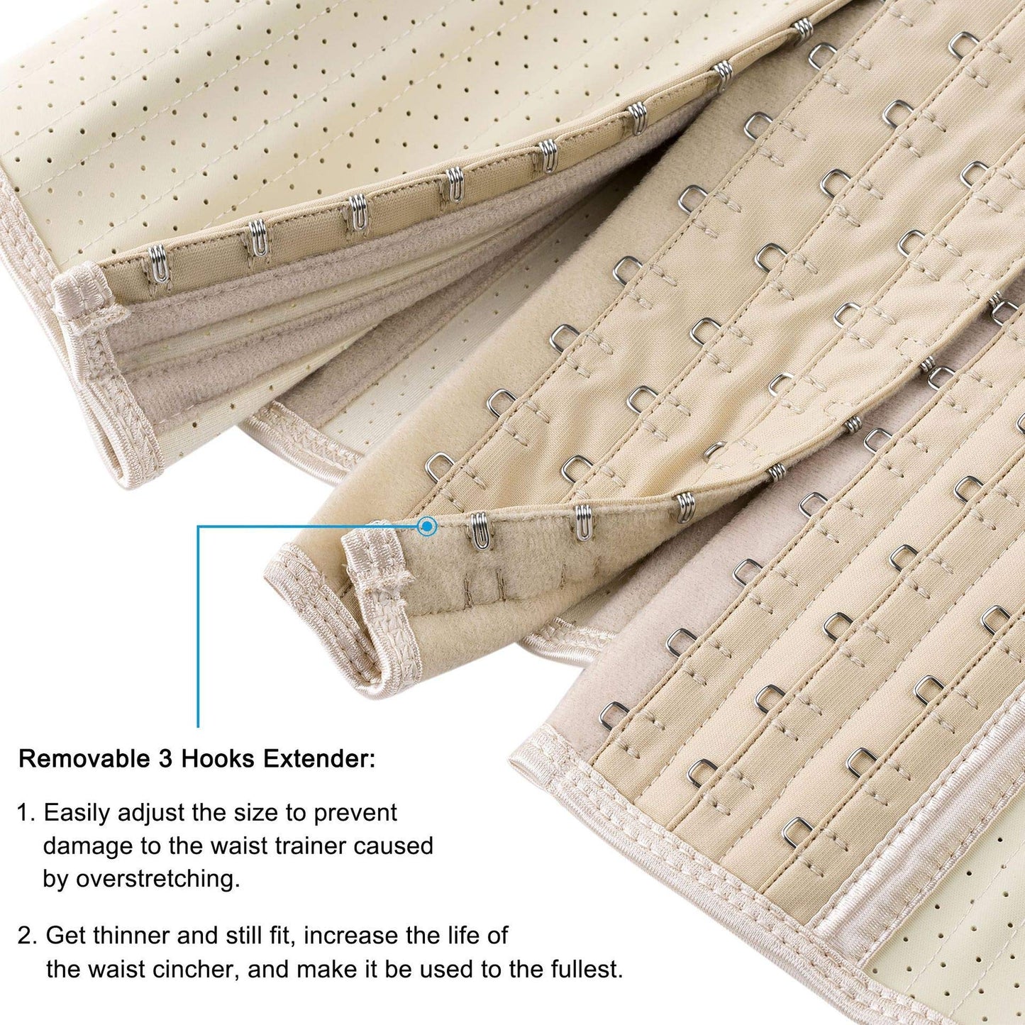 ECOWALSON Waist Trainer for Women - 9/25 Steel Bones & Additional Extender Cincher Corset for Hourglass body Shaper