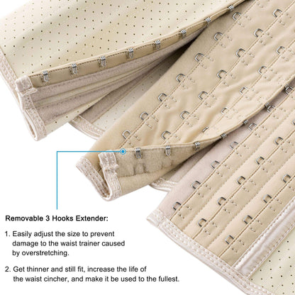 ECOWALSON Waist Trainer for Women - 9/25 Steel Bones & Additional Extender Cincher Corset for Hourglass body Shaper