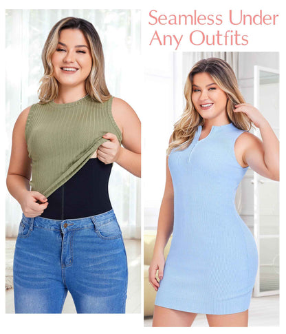 MERYOSZ Waist Trainer Corset Zipper Tummy Control Shapewear Breathable Waist Cincher for Women Body Shaper Sport Girdle