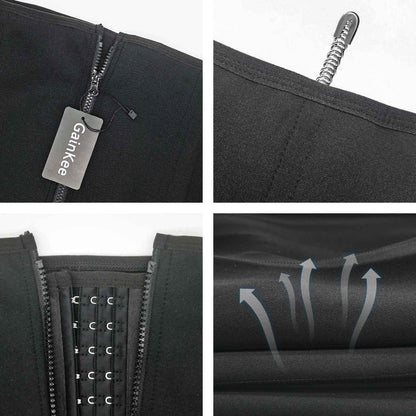 GainKee Clip and Zip Waist Trainer Corset Women Neoprene Worked Out Sweat Vest Body Shaper