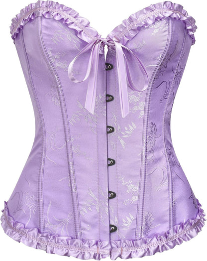 SZIVYSHI Corset Tops for Women, Bustier Shapewear Lingerie, Lace Waist Push Up Bodysuit