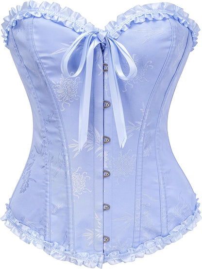 SZIVYSHI Corset Tops for Women, Bustier Shapewear Lingerie, Lace Waist Push Up Bodysuit
