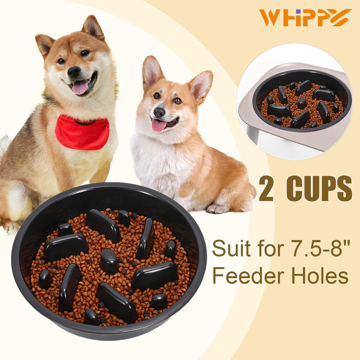 Slow Feeder Dog Bowl - BPA, PVC, and Phthalate-Free - Suitable for Most Raised Feeders - Non-Slip Maze Design - Can Be Used for All Food Types Pet's Supplies |