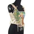 Oil painting fishbone back strap corset girdle retro corset for outer wear