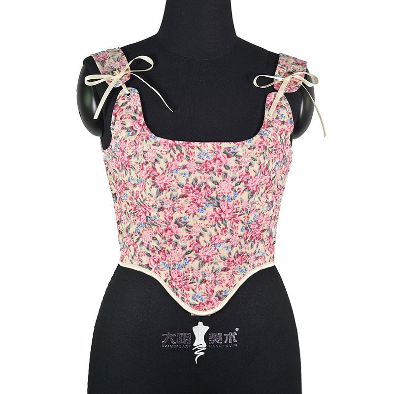 Corduroy European and American outerwear fishbone corset women corset court French style