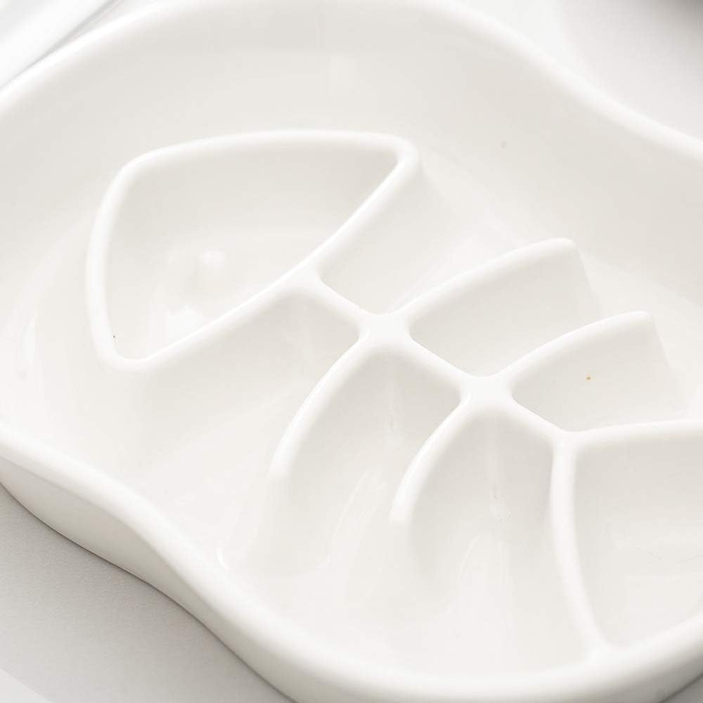 White Ceramic Slow Feeder Dog Bowls Cat Bowl -Ceramic Fun Interactive Feeder Bloat Stop Cat Bowl Preventing Feeder anti Gulping Healthy Eating Diet Pet Bowls against Bloat, Indigestion and Obesity