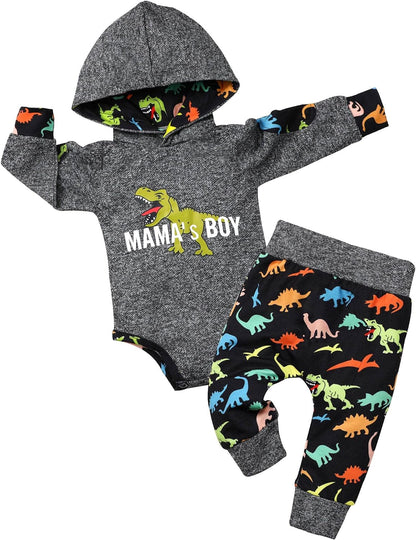 Newborn Baby Boy Clothes Plaid Letter Print Long Sleeve Hoodies + Long Pants 2PCS Fall Winter Outfits Set