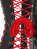 Daisy Corsets Women's Plus Size Lace-Up Steel Boned Over Bust Corset, Black/Red, 6X