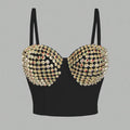 Wholesale Luxury Design Corset Diamonds Rivet Outwear Crop Tops for Women Sexy Camis