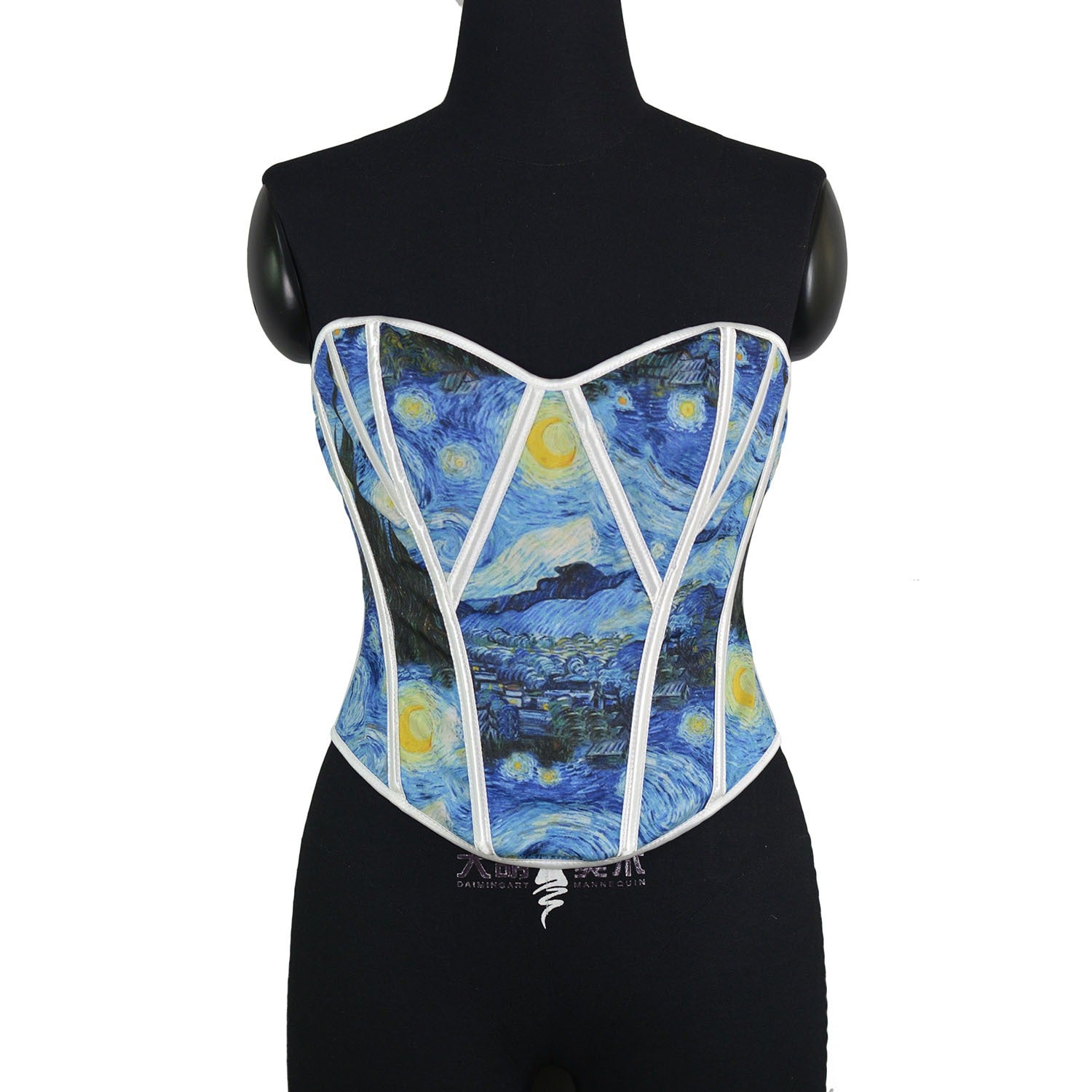 Sun and moon print European and American women fishbone corset women corset court French style