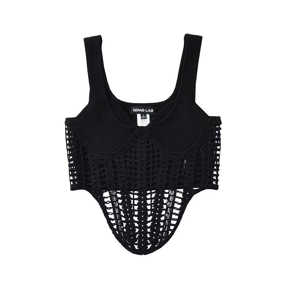 Hollow waist knitted corset
