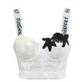 Underwire Embellished Strap Beaded Bustier Sexy Boned Corset