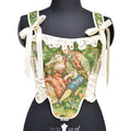 Oil Painting Color Matching Lace Top French Folded Vest Fishbone Corset Top