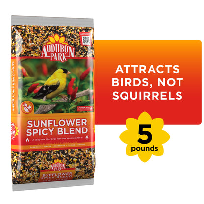 Sunflower Spicy Blend Wild Bird Food, Dry, 1 Count per Pack, 5 Lb. Bag Pet's Supplies |