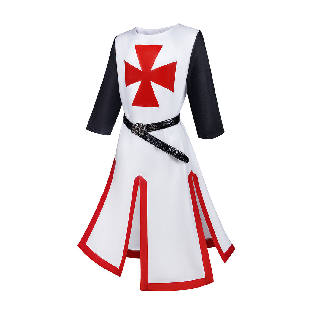 Halloween Costume Medieval Corset Cut-Out Patchwork Men's Top Templar Knight Foreign Trade Drop Shipping