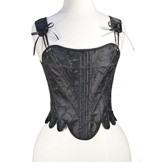 Carved flower petal shaped corset with fishbone
