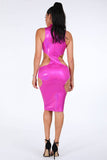 Cutout Maxi Hologram Dress