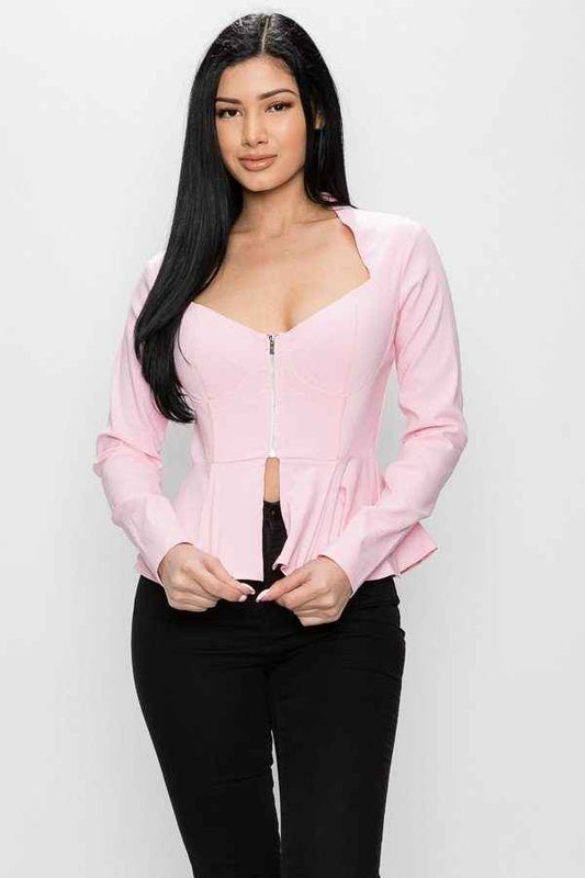 Sale - Long Sleeve Ruffle Zip-up Jacket – On Sale Now