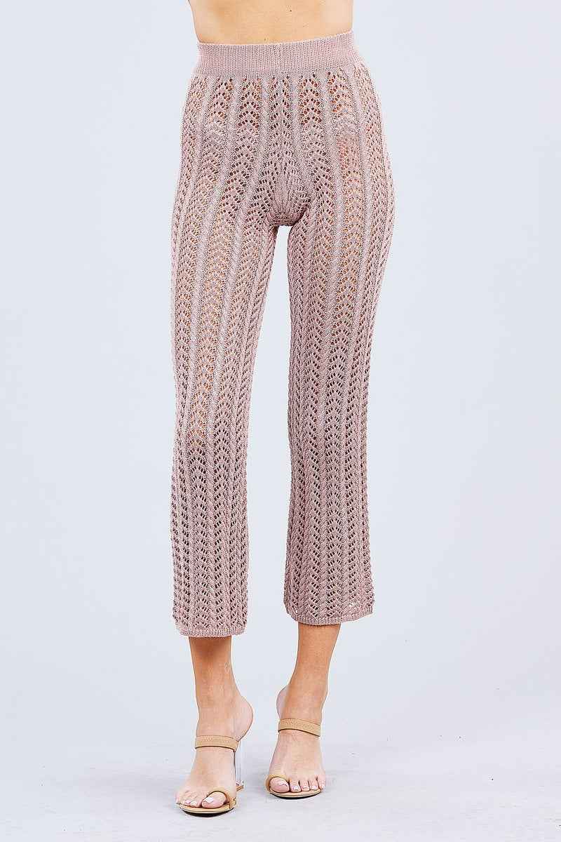 Flare Long Fishnet Sweater Pants – multicolor, fashion, women style